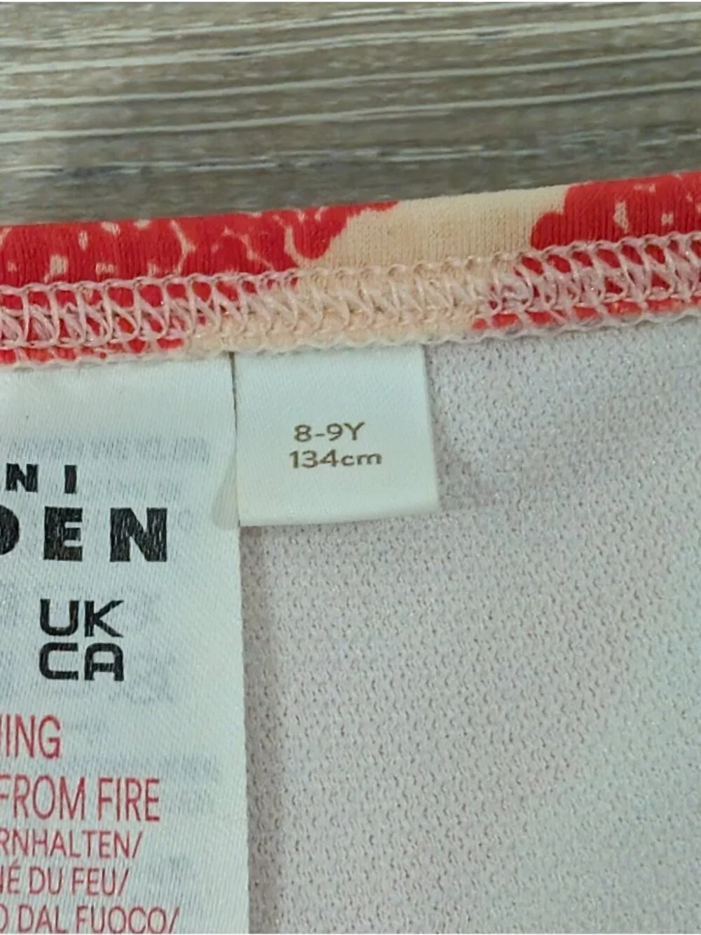 Mini Boden Girls 8-9Y Puff Sleeve Bikini Two Piece Red Hearts Cream Swimsuit